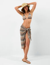 Crochet Triangle Bikini Top, Natural (NEUTRAL), large