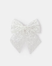 Girls Sequin Mesh Bow Barrette Hair Clip, , large