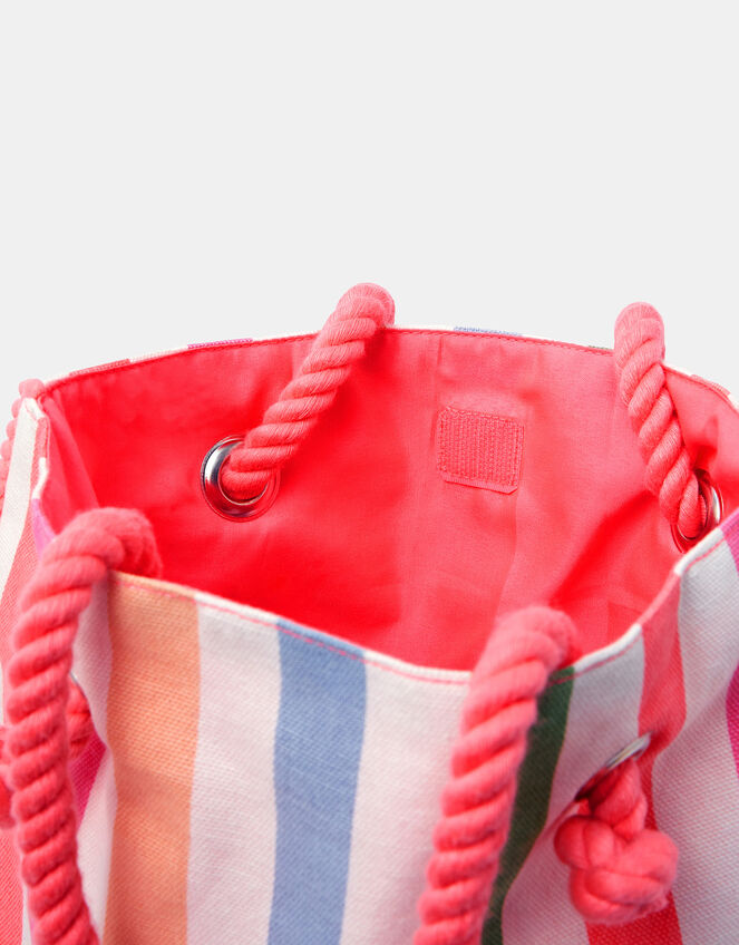 Girls Ice Cream Stripe Shopper Bag, , large