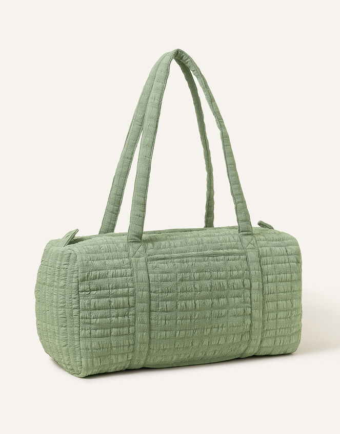 Seersucker Weekend Bag, Green (GREEN), large