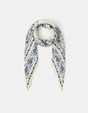 Paisley Square Satin Scarf, , large