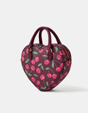 Cherry Print Heart Crossbody Bag, , large