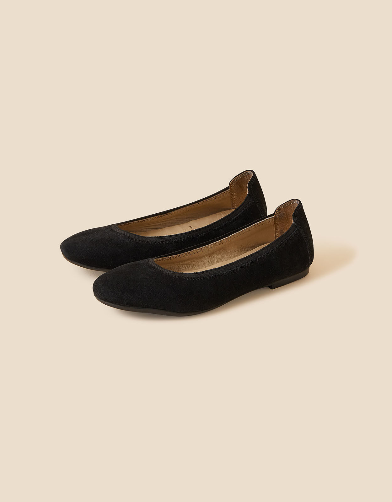 Suede Ballet Pumps Black Flat shoes Accessorize Global