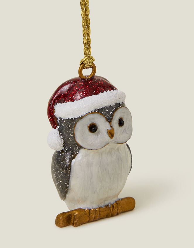 Owl Santa Christmas Tree Decoration, , large
