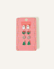 Girls Christmas Clip-On Earrings 4 Pack, , large