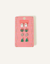 Girls Christmas Clip-On Earrings 4 Pack, , large