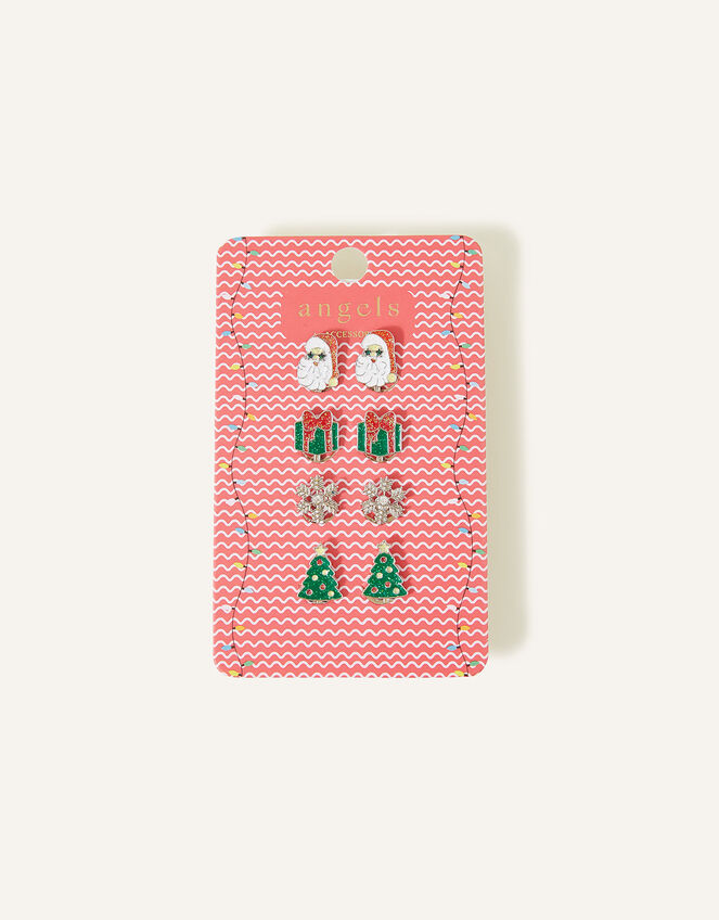 Girls Christmas Clip-On Earrings 4 Pack, , large