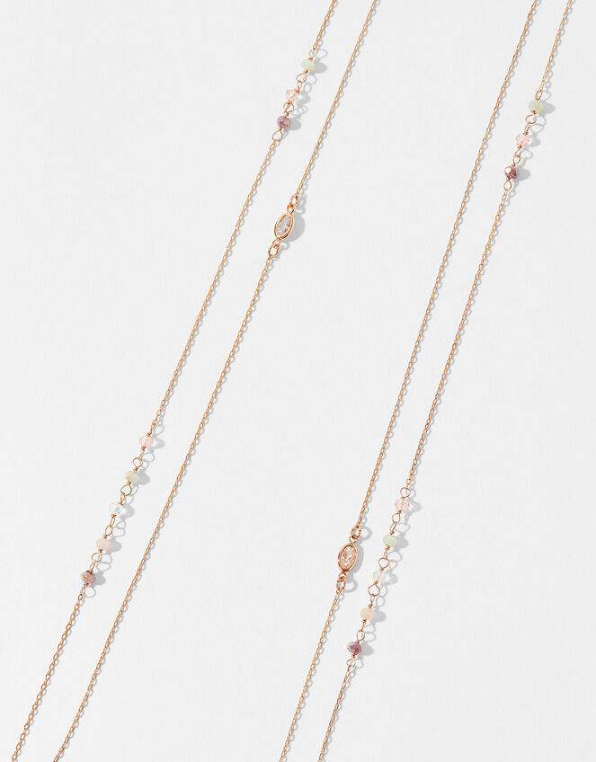 Rose Gold-Plated Sparkle Rope Necklace, , large