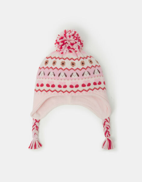 Girls Dog Fair Isle Trapper Hat, Multi (PASTEL MULTI), large