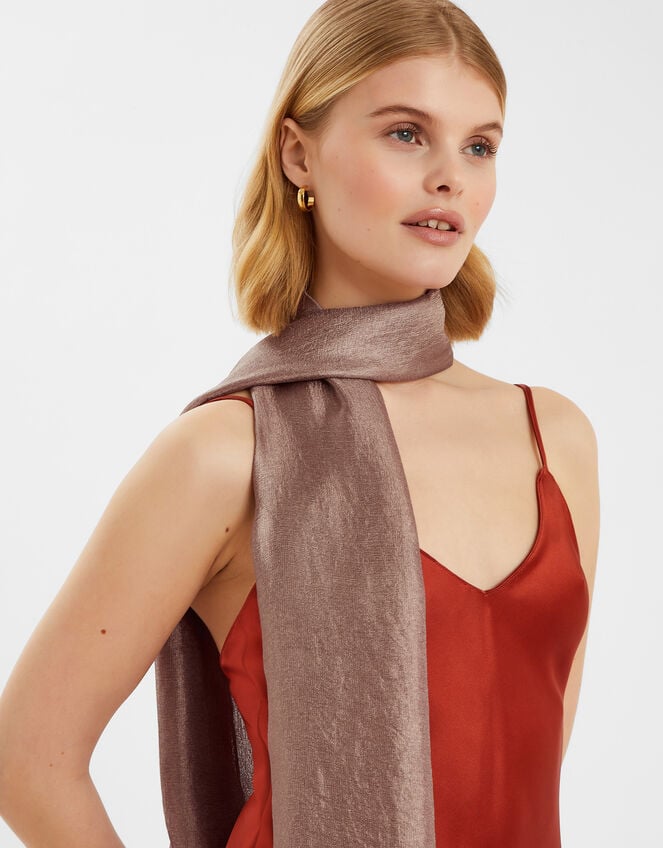 Lightweight Shimmer Scarf, Natural (CHAMPAGNE), large