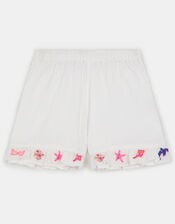 Sea Life Embroidered Shorts, White (WHITE), large