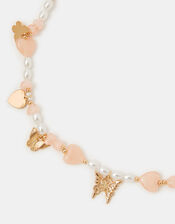 Girls Butterfly Pearl Necklace, , large
