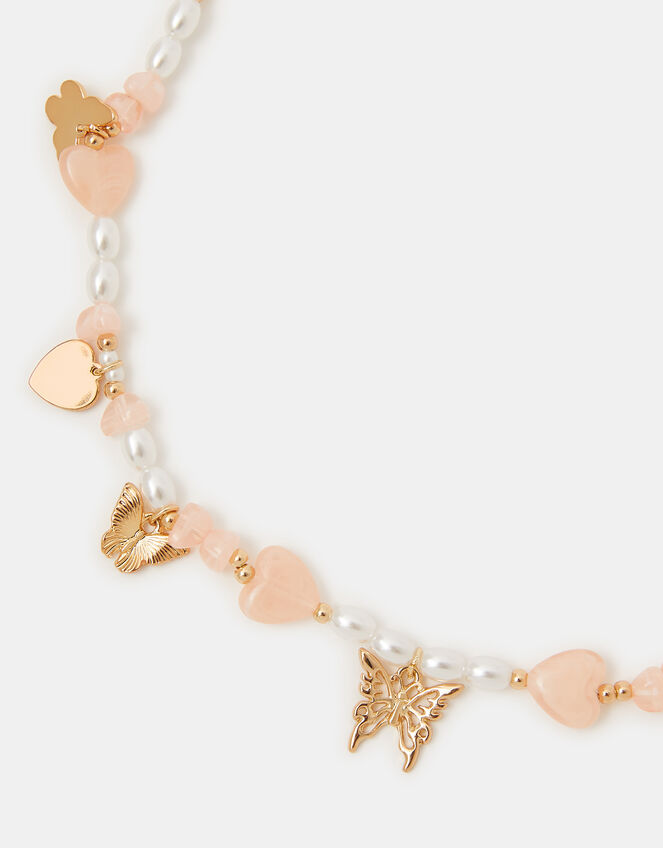 Girls Butterfly Pearl Necklace, , large