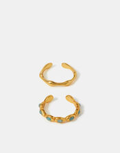 2-Pack Quartz Bubble Adjustable Rings, , large