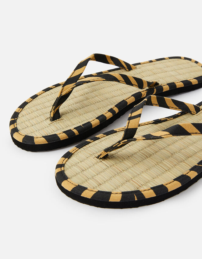 Animal Print Seagrass Flip Flops , Multi (DARKS-MULTI), large