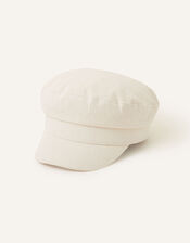 Twill Baker Boy Hat, Natural (NATURAL), large