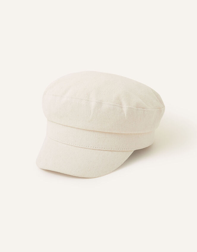 Twill Baker Boy Hat, Natural (NATURAL), large