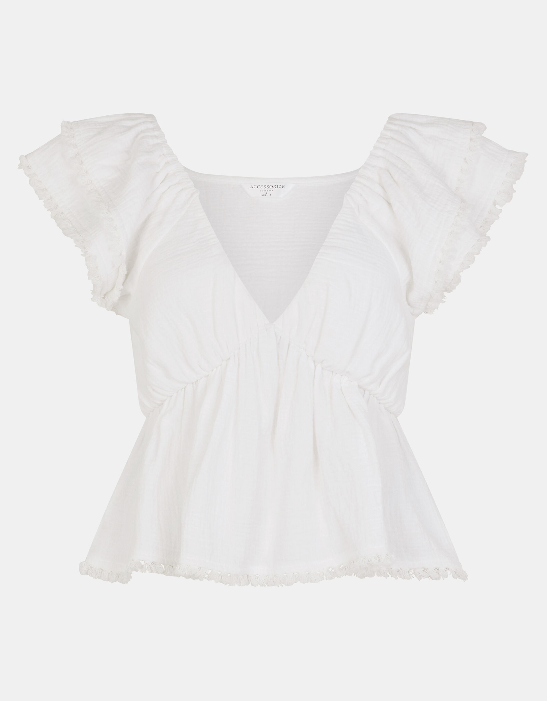 Frilly Tassel Babydoll Top White | Shop All | Accessorize Global