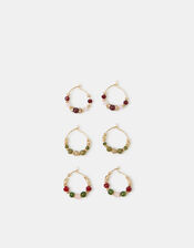 3-Pack Mini Beaded Hoop Earrings , , large