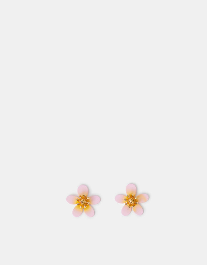Tropical Flower Enamel Stud Earrings, , large