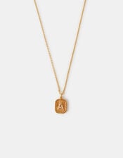 14ct Gold-Plated Initial Tag Pendant Necklace, Gold (GOLD), large