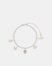 Sterling Silver-Plated Ocean Charm Bracelet, , large