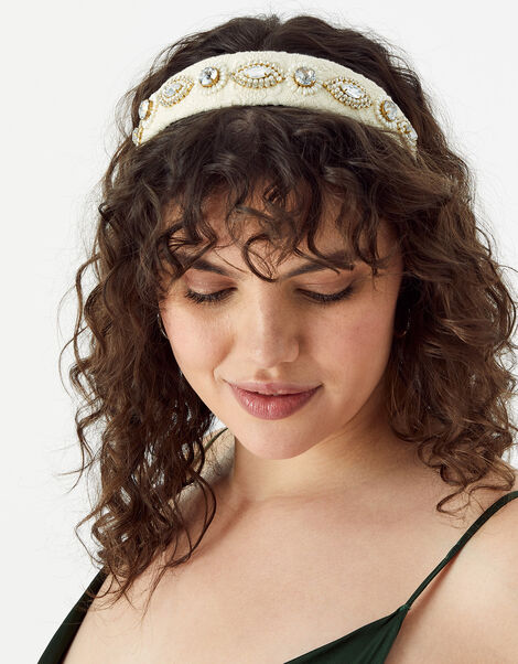 Lace Embellished Headband, , large