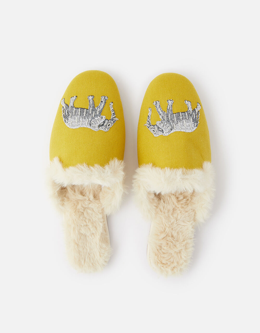 fluffy slippers yellow