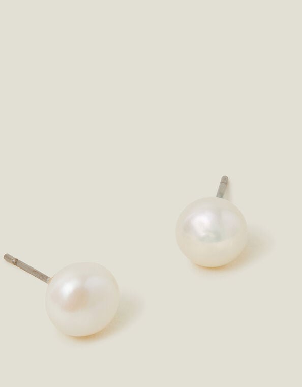 14ct Gold-Plated Pearl Earrings, , large