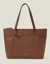 Classic Pocket Tote Bag, Tan (TAN), large