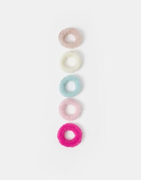 5-Pack Girls Fluffy Hair Bands, , large