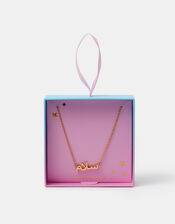 Girls 14ct Gold-Plated Shukr Arabic Pendant Necklace, , large
