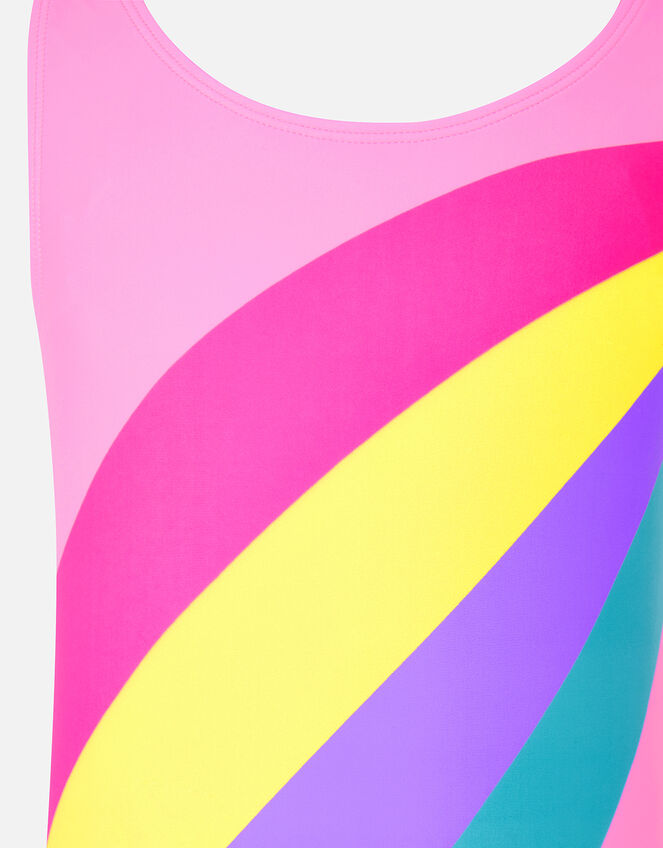 Girls Rainbow Stripe Swimsuit, Multi (BRIGHTS-MULTI), large