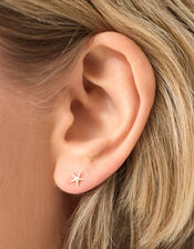 Sterling Silver Starfish Stud Earrings, , large