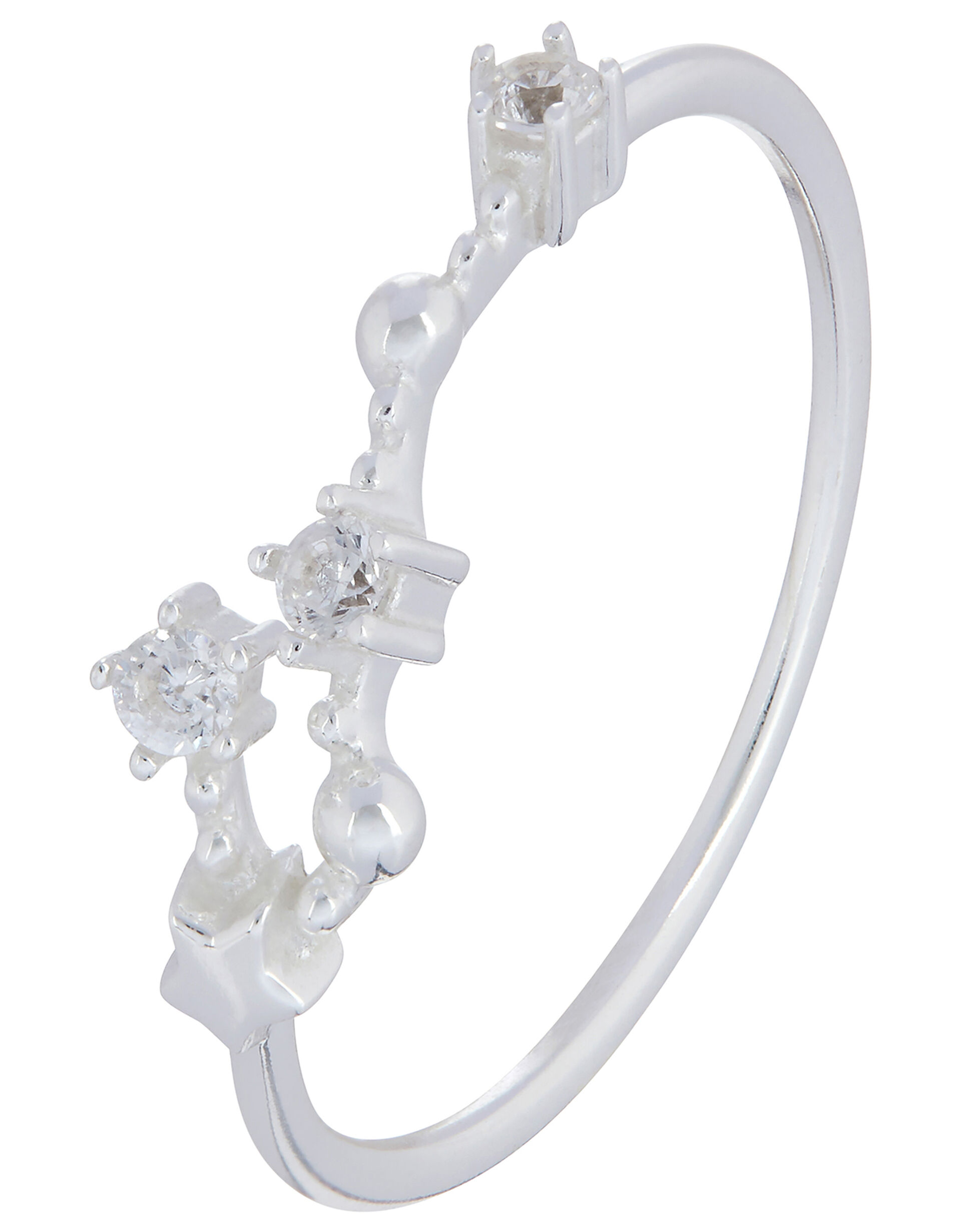 Sterling Silver Constellation Ring - Cancer, White (ST CRYSTAL), large