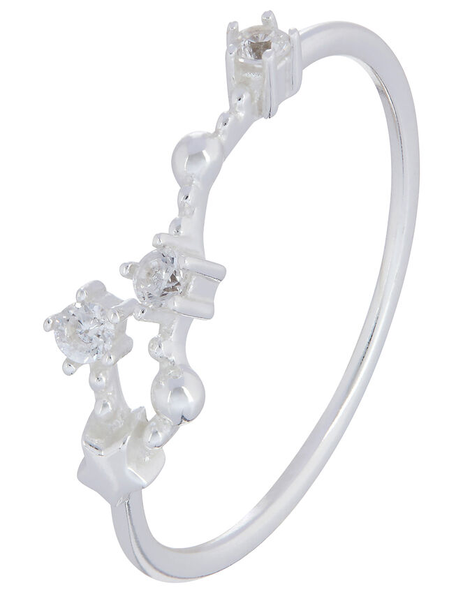 Sterling Silver Constellation Ring - Cancer, White (ST CRYSTAL), large