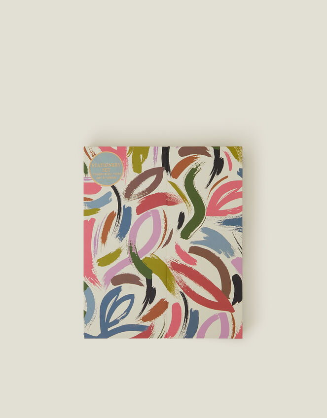 Abstract Print Notepad Stationery Set, , large