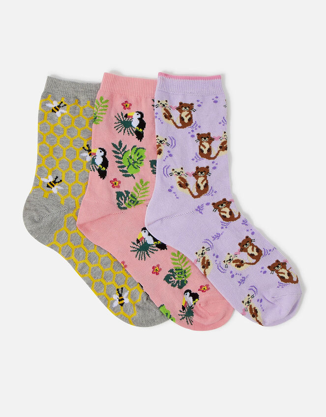 Summer Sock Set of Three, Multi (BRIGHTS-MULTI), large