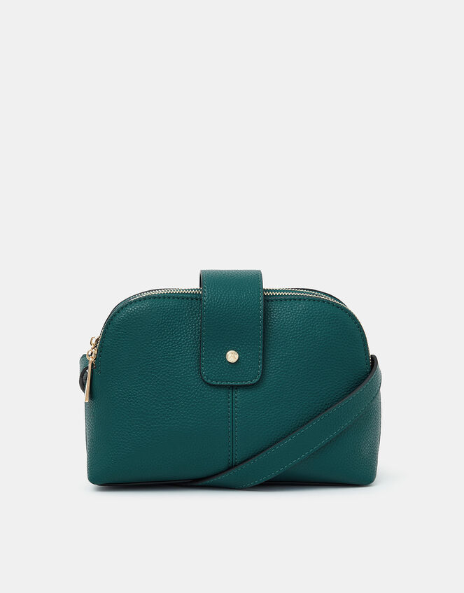 Double-Zip Cross Body Bag, Teal (TEAL), large
