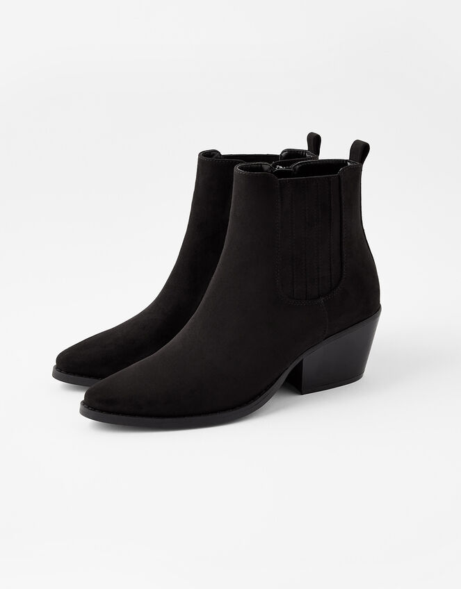 Western Ankle Boots, Black (BLACK), large