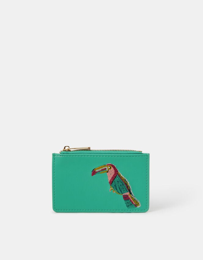 Embroidered Toucan Card Holder, , large