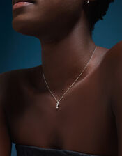 Sterling Silver Key Pendant Necklace, , large