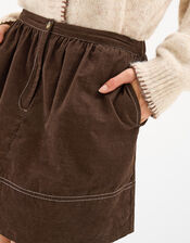Corduroy Mini Skirt, Brown (BROWN), large