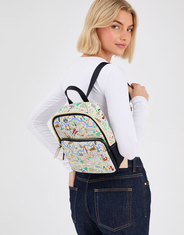 Small London Map Print Backpack, , large