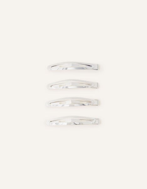 4-Pack Metal Snap Hair Clips, , large