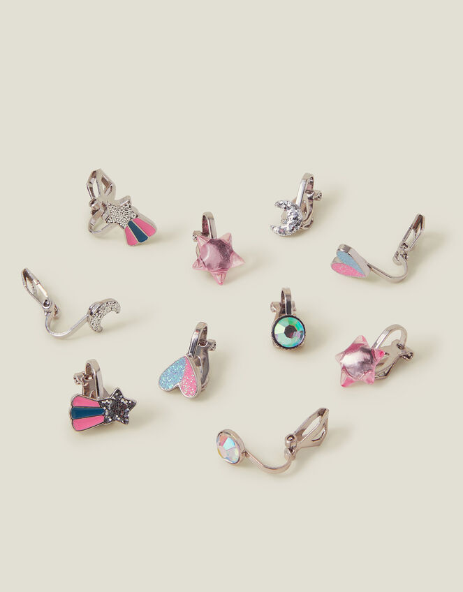 5-Pack Girls Celestial Clip-On Earrings, , large
