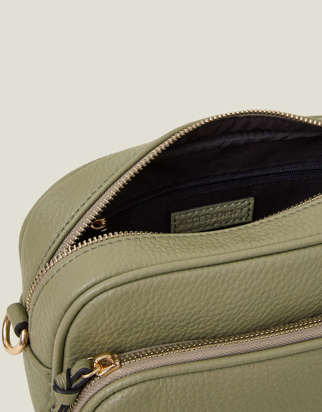 Dina Double Zip Crossbody Bag, Green (KHAKI), large