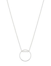 Sterling Silver Perfect Circle Pendant Necklace, , large