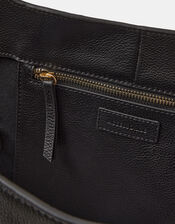 Buckle Tab Leather Shoulder Bag, , large