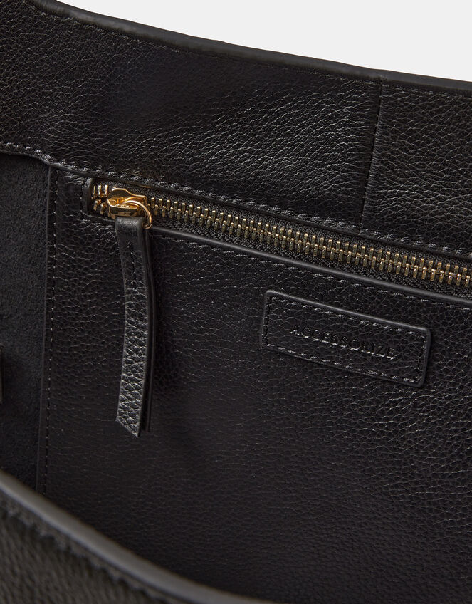 Buckle Tab Leather Shoulder Bag, , large